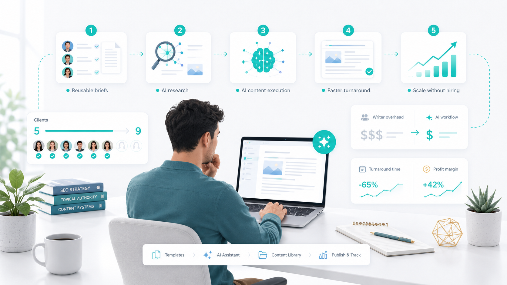 How Solo SEO Consultants Use AI in 2026 to Scale Past 5 Clients (Without Hiring Writers)