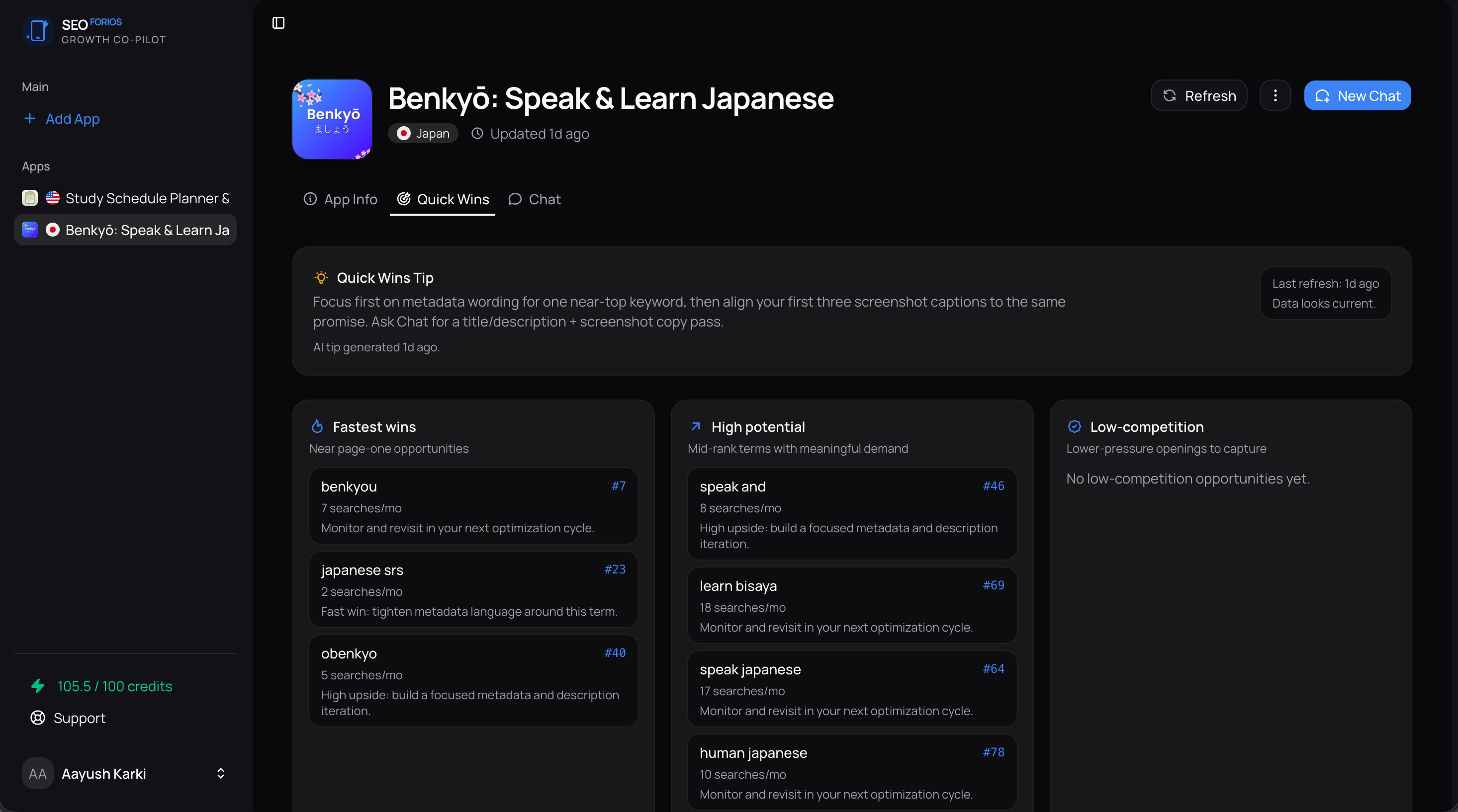 Quick Wins screenshot